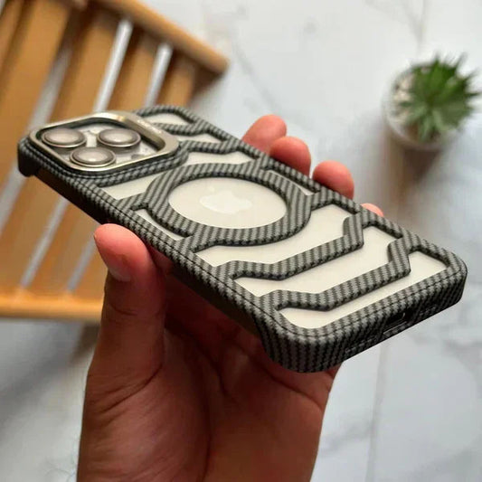 (Sale Product) Bazel Less Carbon Fiber Magsafe Case With Metal Kickstand