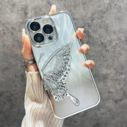 Butterfly Bling Plated Electroplated Phone Case with Lens Covered