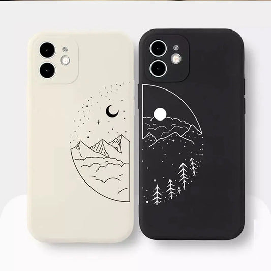 Moon & Sun Drawing Printed Cases