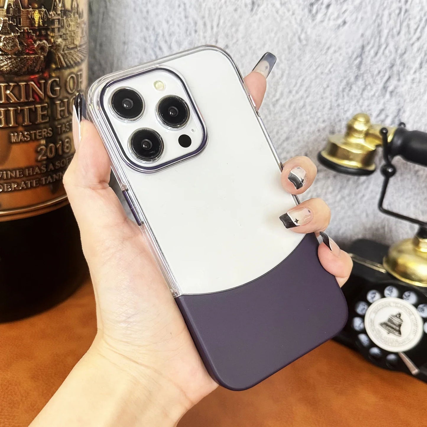 Transparent Shell Two-Tone Detachable Luxury Case