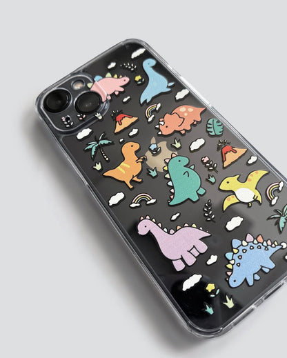 Mini Dino Semi Transparent Printed Phone Case
