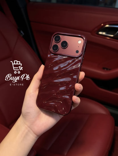 Cherry Burgundy Waves Phone Case Iphone 11 to 18 Pro Max