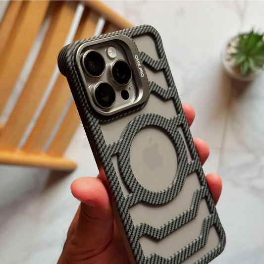 (Sale Product) Bazel Less Carbon Fiber Magsafe Case With Metal Kickstand