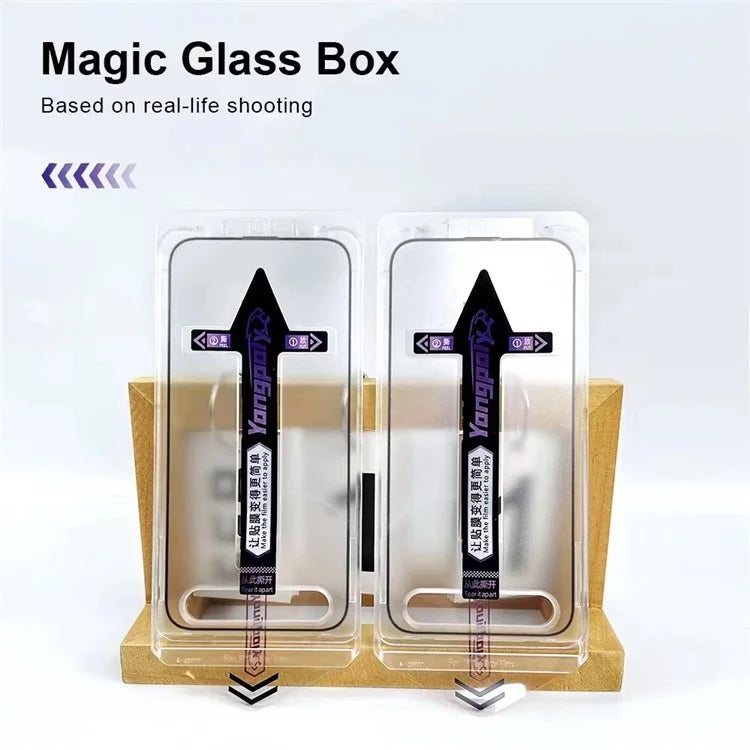 YONGPOLY For iPhone Models Only Tempered Glass Screen Protector Silk Printing Film with Dust-Proof Net