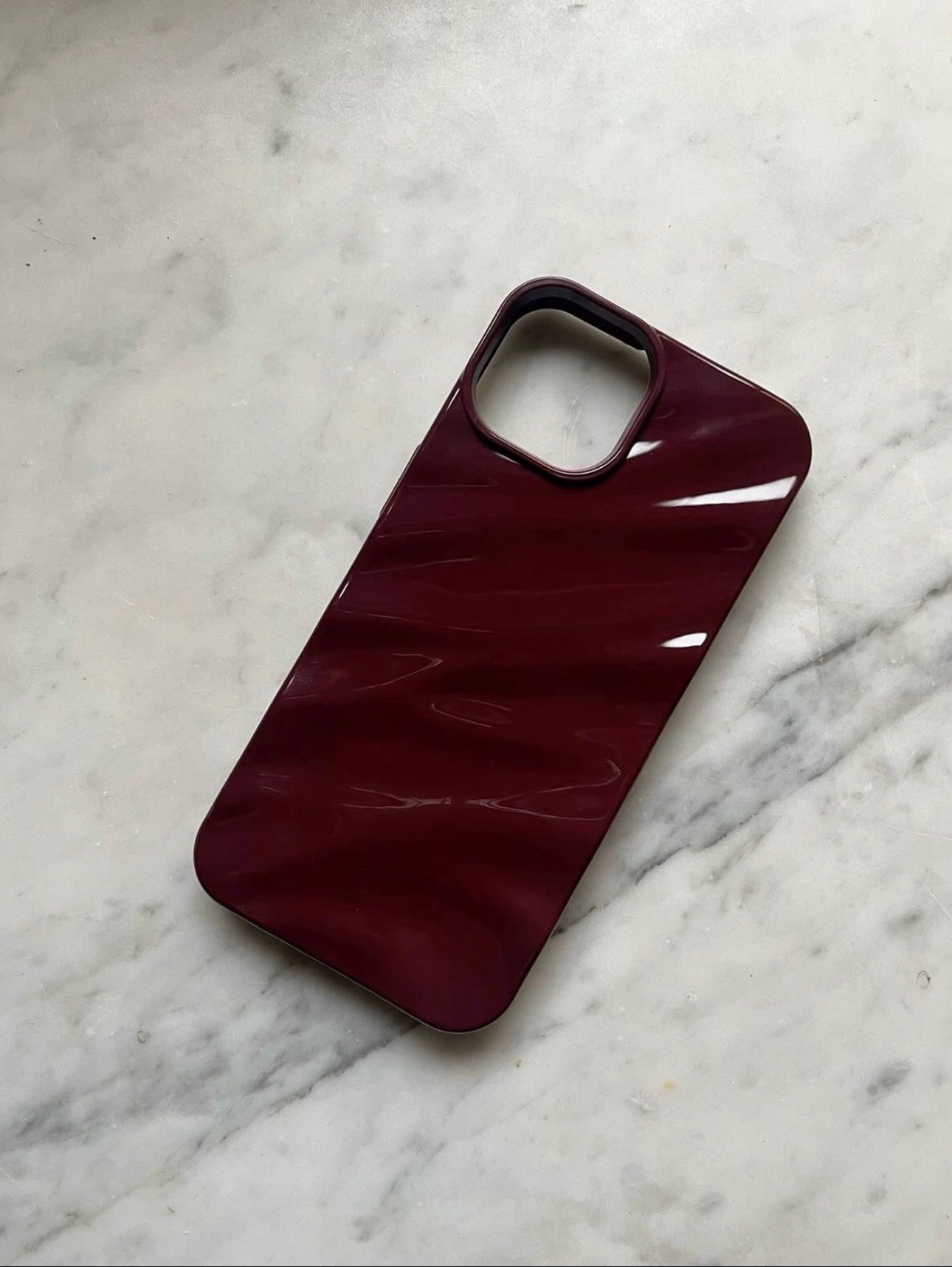 Cherry Burgundy Waves Phone Case Iphone 11 to 17 Pro Max