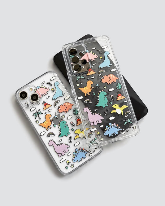 Mini Dino Semi Transparent Printed Phone Case