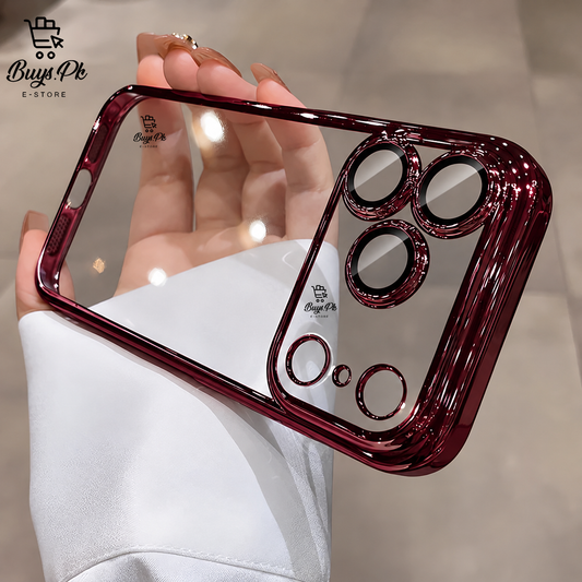Electroplated Crystal Clear Dark Cherry 18 Pro / 18 Pro Max