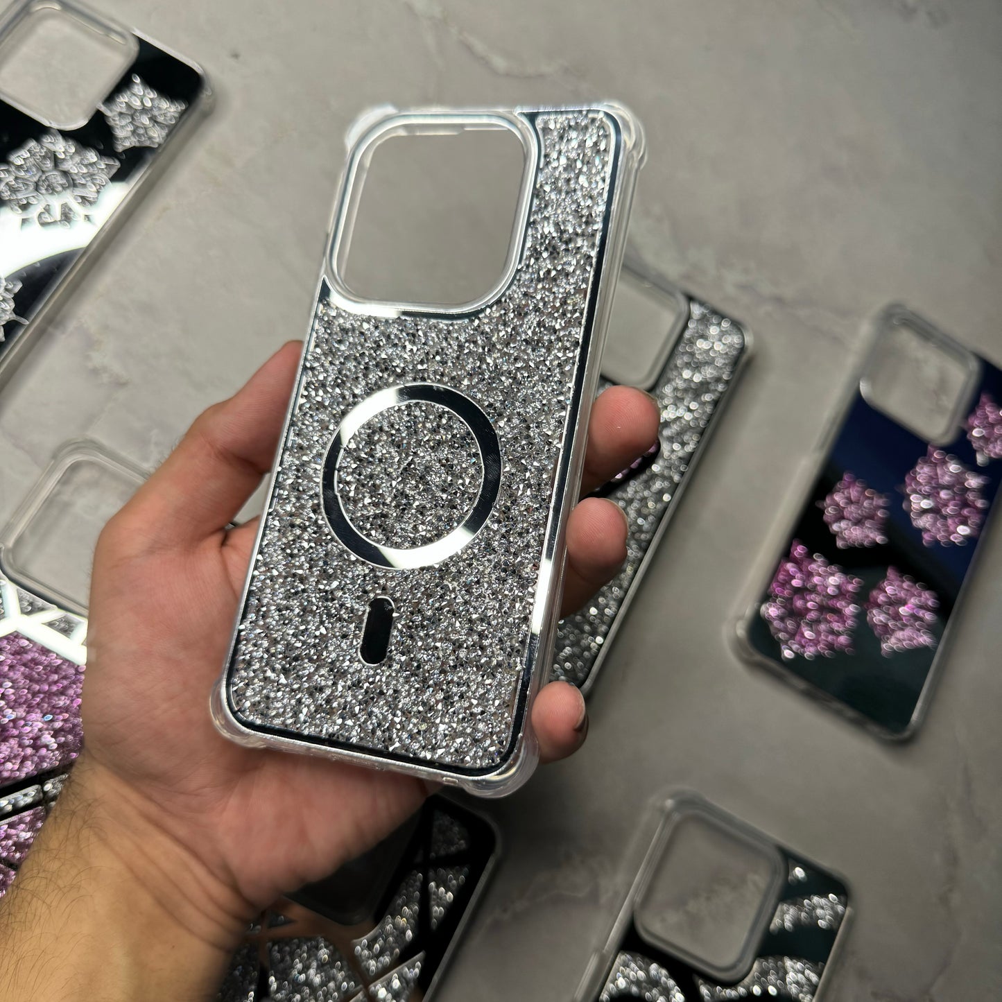 Magsafe Sign Glitter Mirror Case