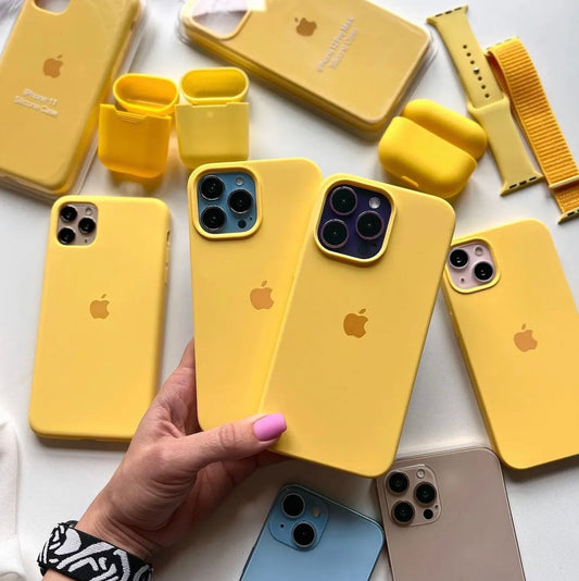 YELLOW IPHONE SILICONE CASE.