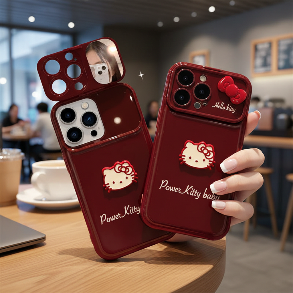 Ruby Kitty Mirror Case (IP 11 to 17 PM)