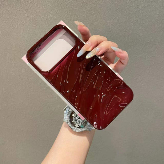 Cherry Burgundy Waves Phone Case Iphone 11 to 17 Pro Max