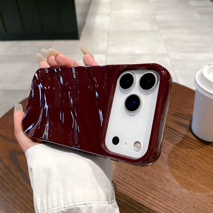 Cherry Burgundy Waves Phone Case Iphone 11 to 17 Pro Max