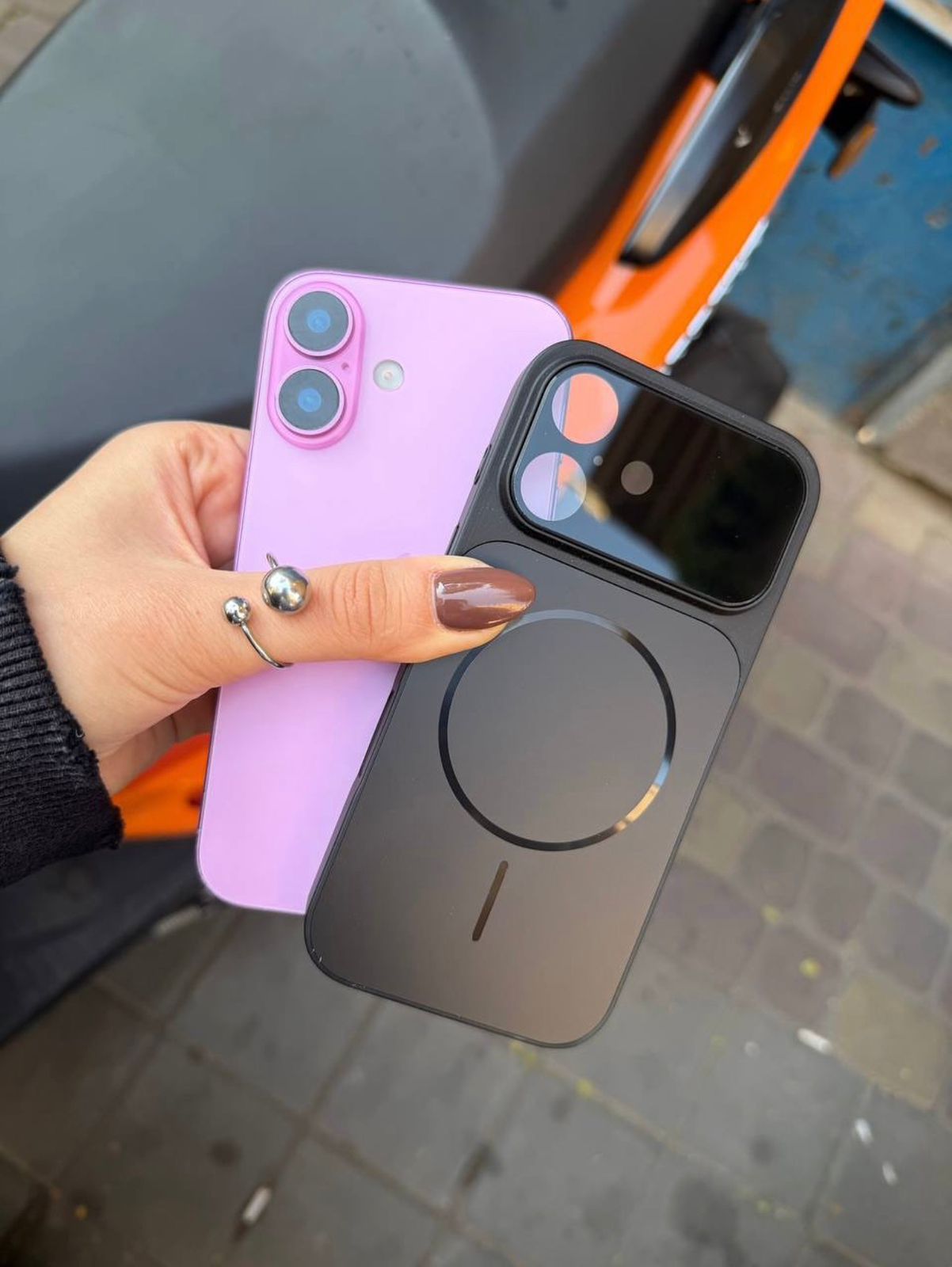 Original AG Glass Converter Case HIGH Quality Cosmic Orange & Black