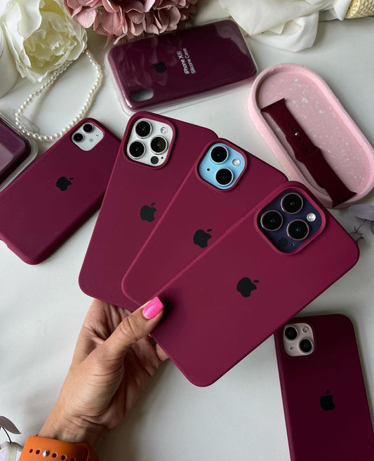 IPHONE PLUM/MAROON SILICONE CASE.