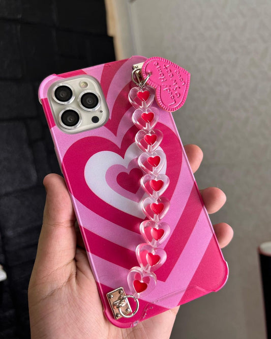 Pink Heart Chain Case