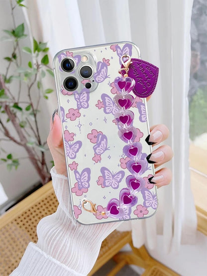 Purple Heart Chain Semi Transparent Case