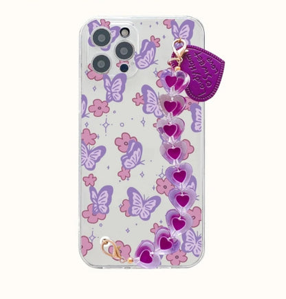 Purple Heart Chain Semi Transparent Case