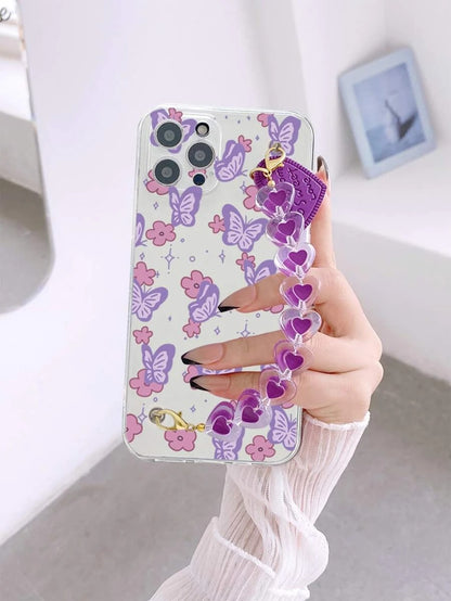 Purple Heart Chain Semi Transparent Case