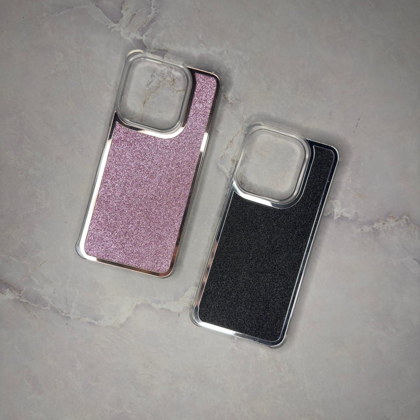 Shimmer Glitter Mirror Case (BLACK & PINK COLOR)