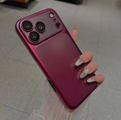 Luxury Frosted Translucent PC Phone Case Plating Frame Lens Film Protection 18 Series