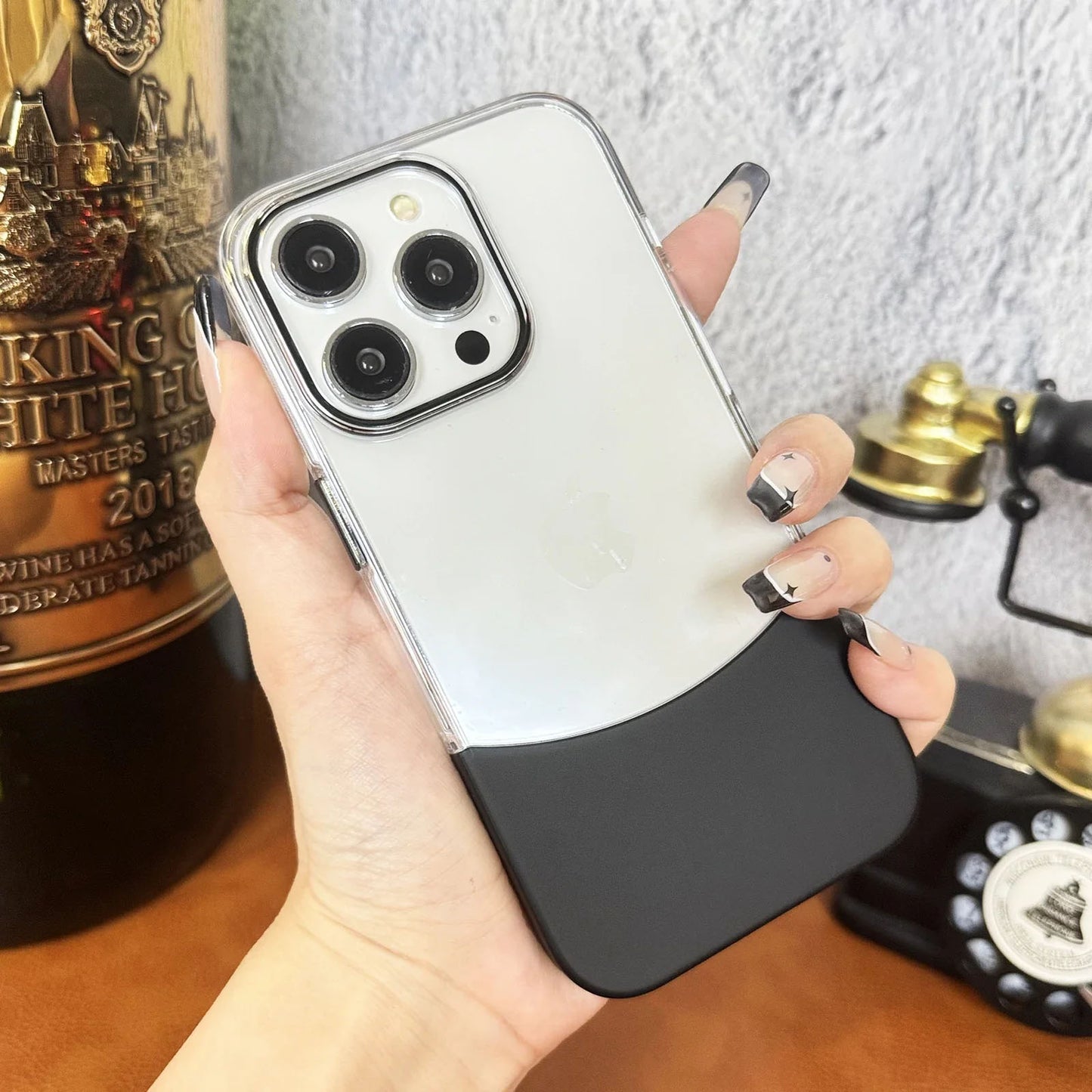 Transparent Shell Two-Tone Detachable Luxury Case