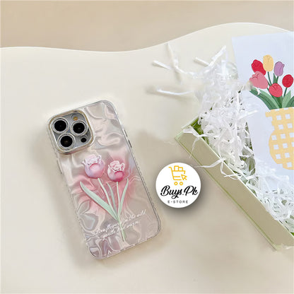 Gradient Floral iPhone Case w/ Crystal Lens Protector