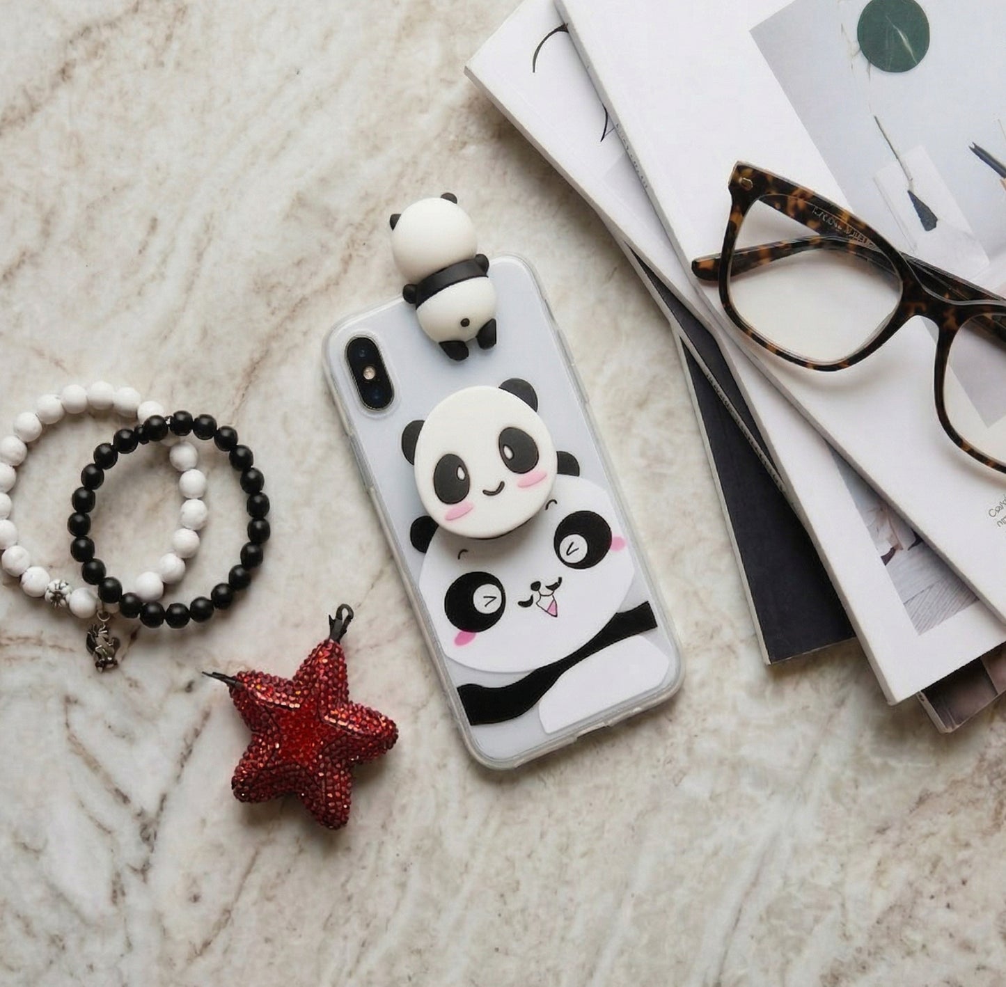 Panda Case with Pop & Toy Soft Jelly Case