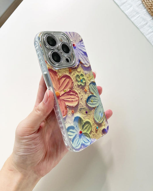 (Sale Product) Blooms Floral iPhone Case w/ Crystal Lens Protector