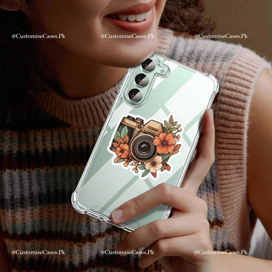 Cam With Flowers Semi Transparent Printed Case