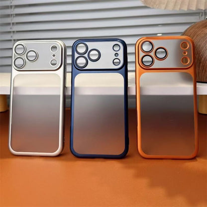 Luxury Frosted Translucent PC Phone Case for Iphone 17 Pro Max / 17 Pro Plating Frame Lens Film Protection Anti-fall Phone Cover