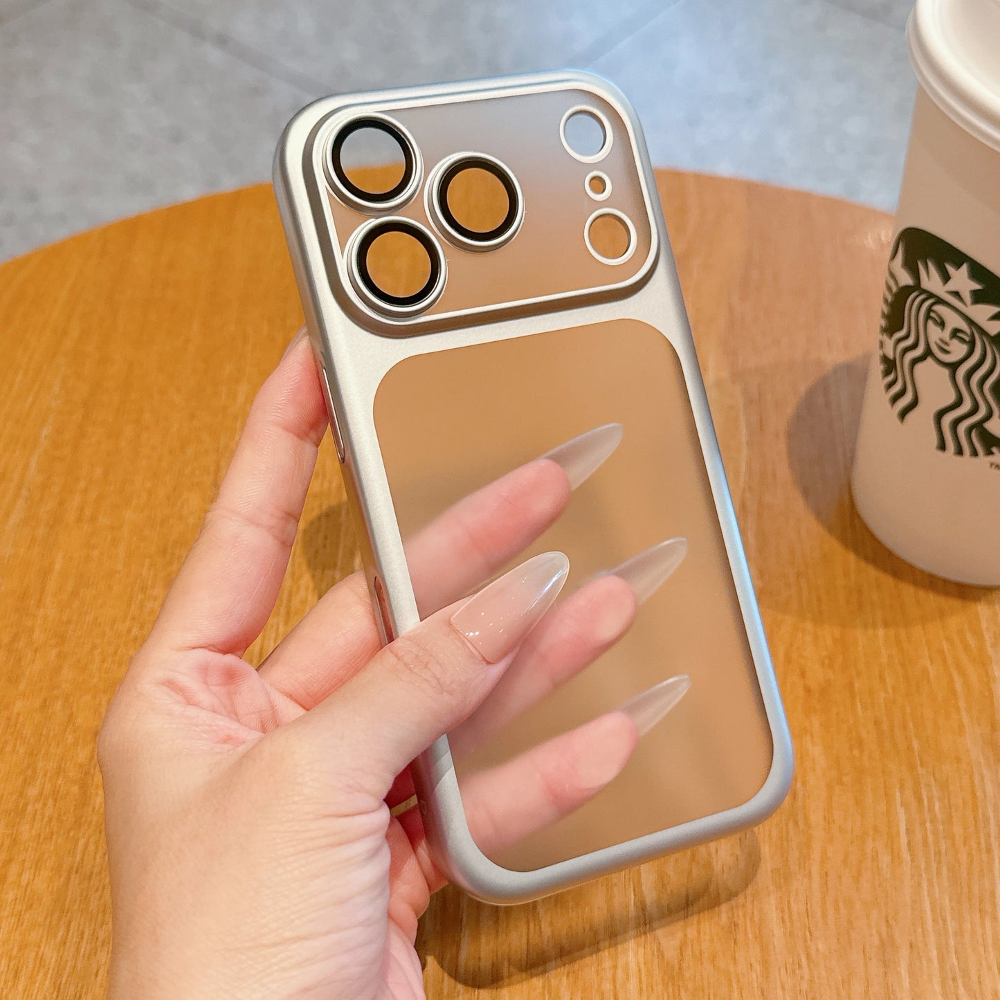 Luxury Frosted Translucent PC Phone Case for Iphone 17 Pro Max / 17 Pro Plating Frame Lens Film Protection Anti-fall Phone Cover