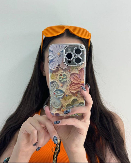 Blooms Floral iPhone Case w/ Crystal Lens Protector