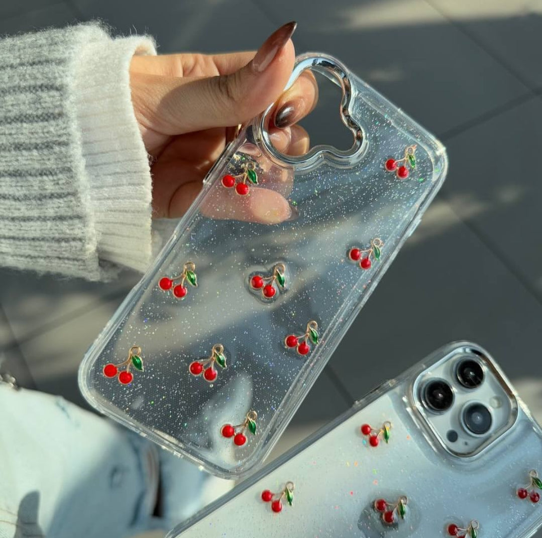New Cherry 🍒 Shimmer Glittery Case