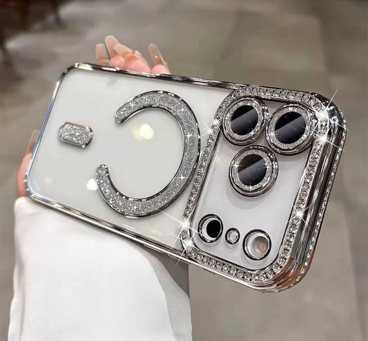 Diamond Stones Magsafe Case with Camera Coverd (New Arrivals)