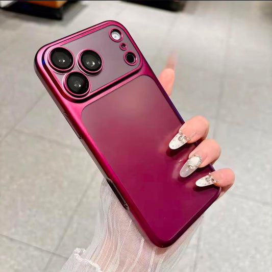 Luxury Frosted Translucent PC Phone Case Plating Frame Lens Film Protection 18 Series