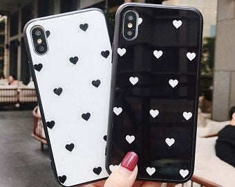 Glossy Hearts Printed 2D Cases