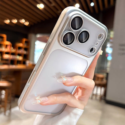 Luxury Frosted Translucent PC Phone Case for Iphone 17 Pro Max / 17 Pro Plating Frame Lens Film Protection Anti-fall Phone Cover
