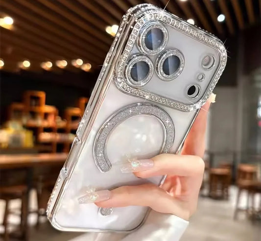 Diamond Stones Magsafe Case with Camera Coverd (New Arrivals)
