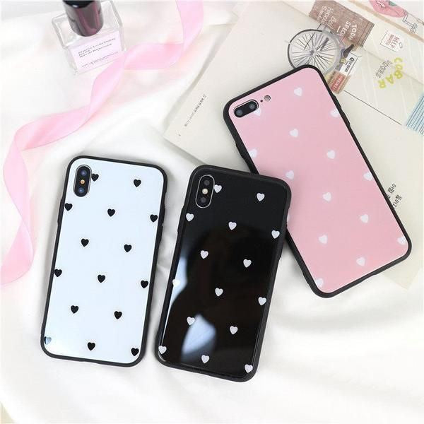 Glossy Hearts Printed 2D Cases