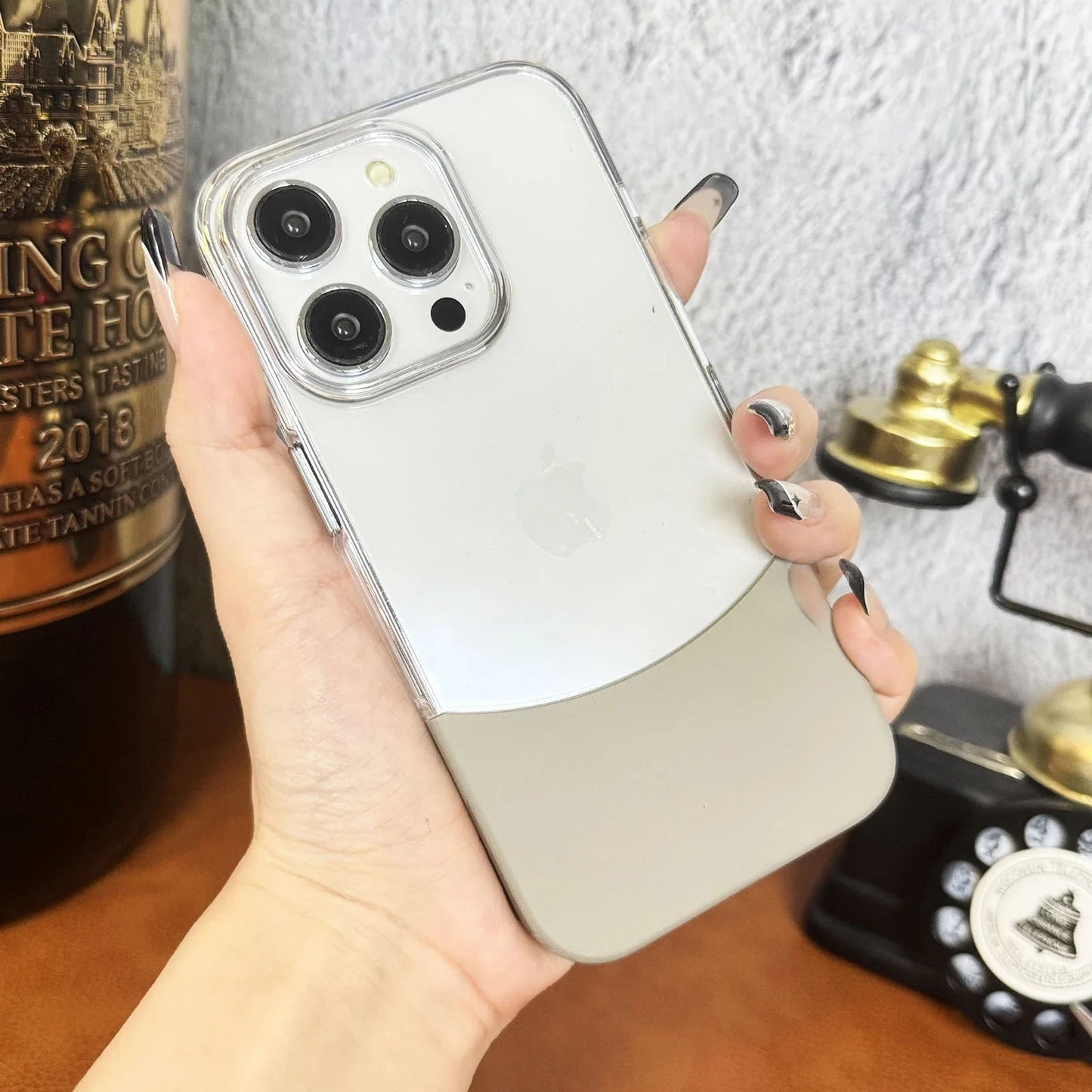 Transparent Shell Two-Tone Detachable Luxury Case