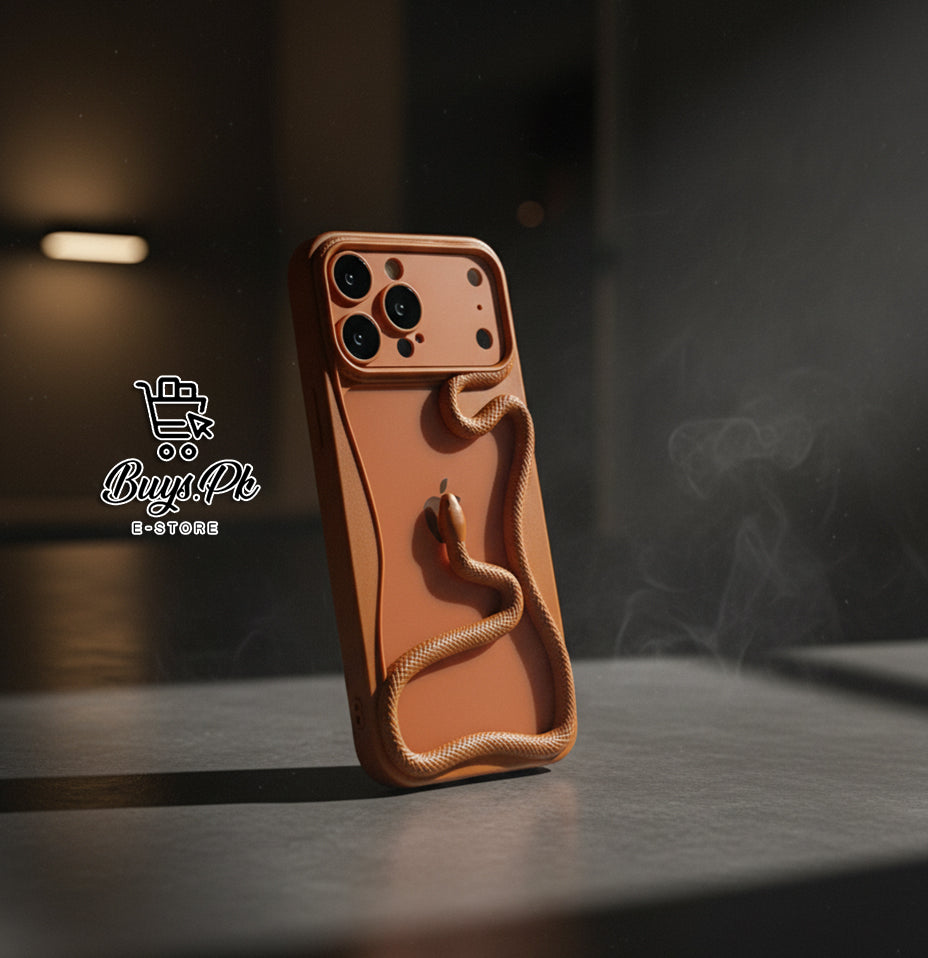 Cosmic Orange 3D Silicone Snake Case