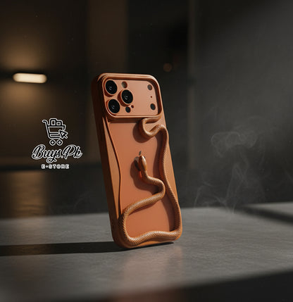 Cosmic Orange 3D Silicone Snake Case